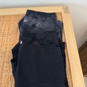 Lululemon Black and Gray Leggings Set